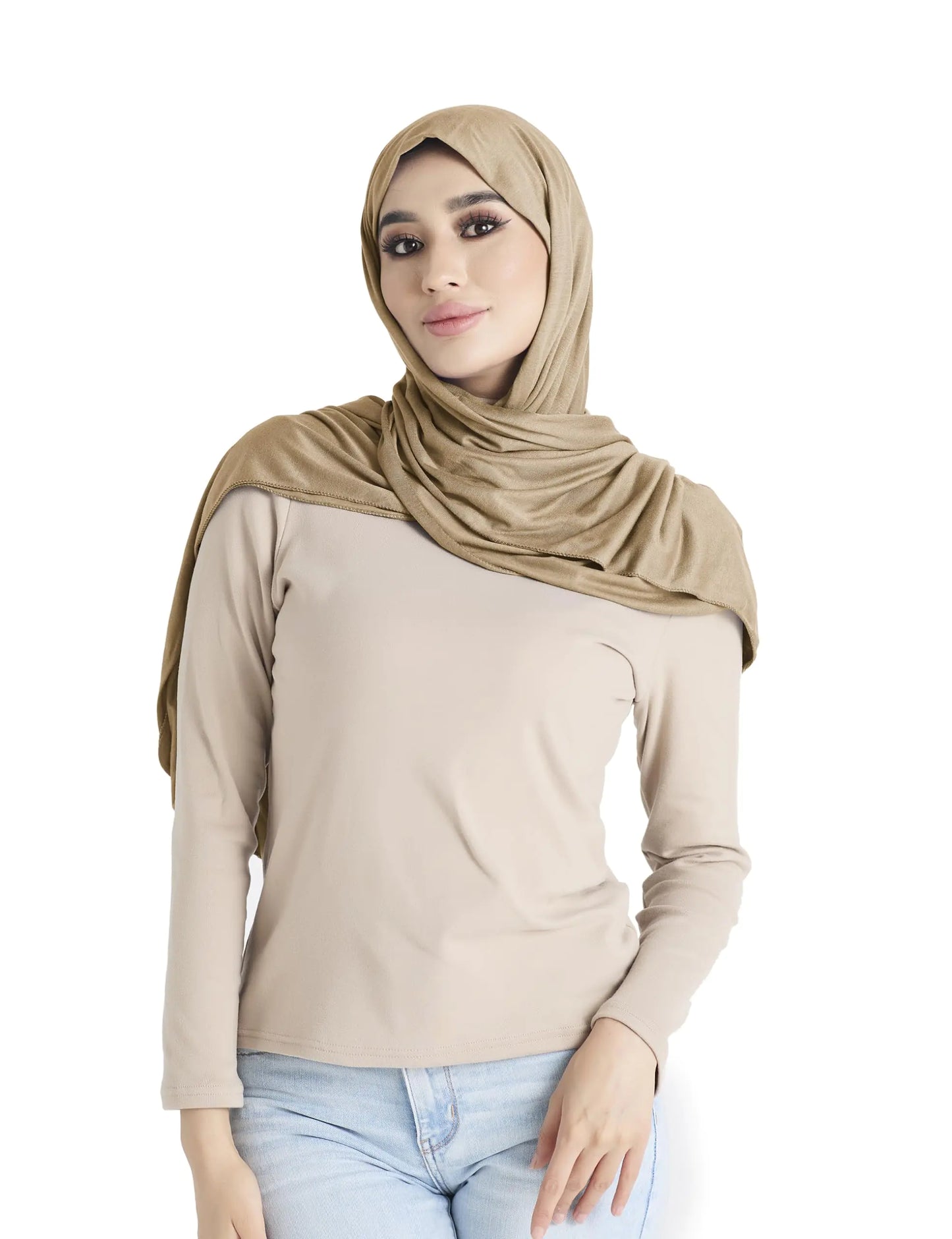 Hijab Sport Jersey Extensible - Camel